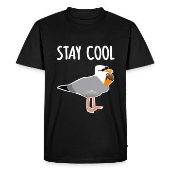 Stay cool - Men's Premium Organic T-Shirt - black - Front - Nico (187cm)
