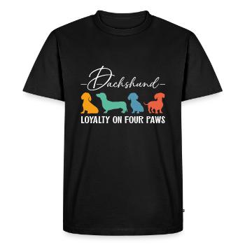 Dachshund Loyalty Loyalty on Four Paws - Men's Premium Organic T-Shirt - black - Front - Nico (187cm)