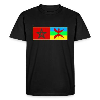 T shirt Maroc Amazigh - T-shirt Premium bio Homme - noir - Devant - Nico (187cm)