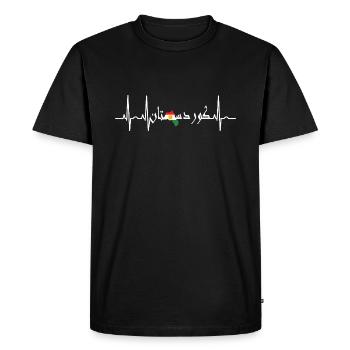 Kurdistan Flag Bakur Bashur Rojava Rojhlt Newroz - Men's Premium Organic T-Shirt - black - Front - Nico (187cm)