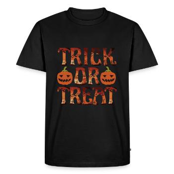 conception d’Halloween aigre-douce ou aigre - T-shirt Premium bio Homme - noir - Devant - Nico (187cm)