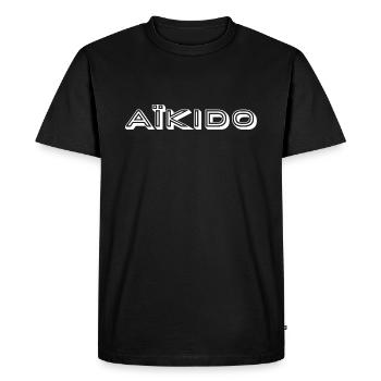 Tshirt Aïkido - T-shirt Premium bio Homme - noir - Devant - Nico (187cm)