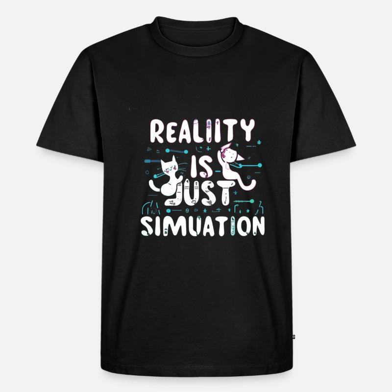 Simulation - Männer Premium Bio T-Shirt - Schwarz
