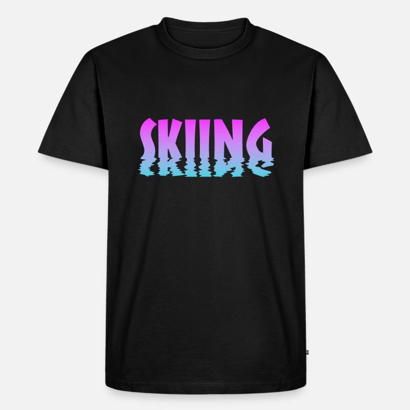 Skiing - Männer Premium Bio T-Shirt - Schwarz