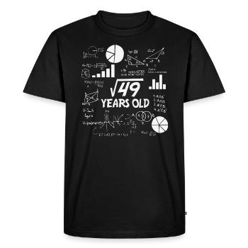 Square Root of 49| 7 Birthday Math 7 Years Old - Men's Premium Organic T-Shirt - black - Front - Nico (187cm)