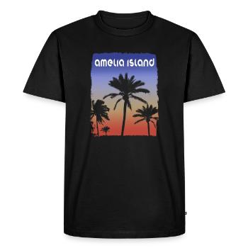 Amelia Island Floride coucher de soleil vacances Souvenir - T-shirt Premium bio Homme - noir - Devant - Nico (187cm)