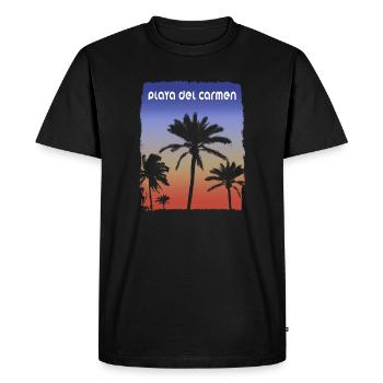 Playa Del Carmen Mexico Sunset Vacation Souvenir - Men's Premium Organic T-Shirt - black - Front - Nico (187cm)