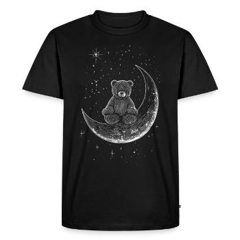 Bear on moon - Men's Premium Organic T-Shirt - black - Front - Nico (187cm)