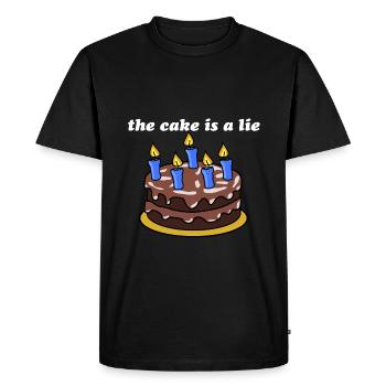 The cake is a lie - Men's Premium Organic T-Shirt - black - Front - Nico (187cm)