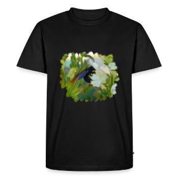 The blue wood bee loves the snapdragon - Men's Premium Organic T-Shirt - black - Front - Nico (187cm)