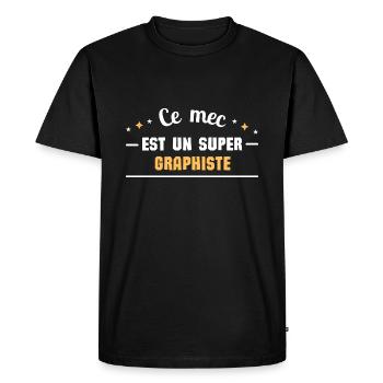 Ce mec est un super graphiste - T-shirt Premium bio Homme - noir - Devant - Nico (187cm)