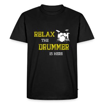 Relax Drummer - T-shirt Premium bio Homme - noir - Devant - Nico (187cm)