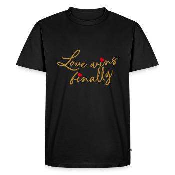 Love finally wins - Men's Premium Organic T-Shirt - black - Front - Nico (187cm)