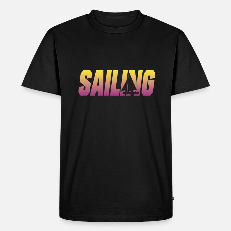 segeln - Männer Premium Bio T-Shirt - Schwarz