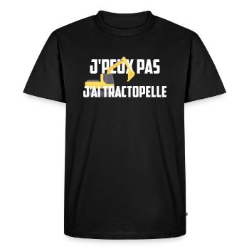 J'peux pas j'ai tractopelle - T-shirt Premium bio Homme - noir - Devant - Nico (187cm)
