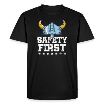 Casque de sécurité Sécurité Premier cadeau de protection Viking - T-shirt Premium bio Homme - noir - Devant - Nico (187cm)