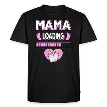 Maman Chargement Maman Mères Maman Maman Fête des mères - T-shirt Premium bio Homme - noir - Devant - Nico (187cm)
