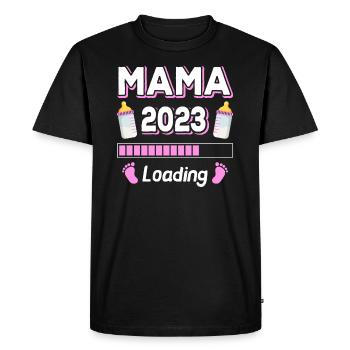 Maman 2023 Chargement Mère Mères Maman Fête des mères - T-shirt Premium bio Homme - noir - Devant - Nico (187cm)