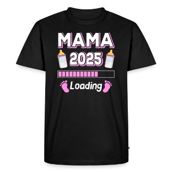Maman 2025 Chargement Mère Mères Maman Fête des mères - T-shirt Premium bio Homme - noir - Devant - Nico (187cm)
