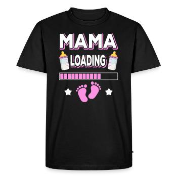 Maman Chargement Maman Mères Maman Maman Fête des mères - T-shirt Premium bio Homme - noir - Devant - Nico (187cm)