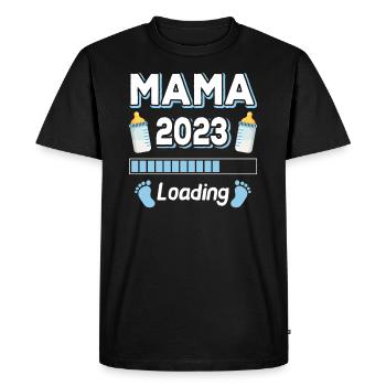 Maman 2023 Chargement Mère Mères Maman Fête des mères - T-shirt Premium bio Homme - noir - Devant - Nico (187cm)