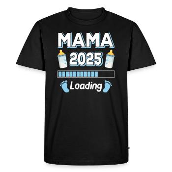 Maman 2025 Chargement Mère Mères Maman Fête des mères - T-shirt Premium bio Homme - noir - Devant - Nico (187cm)