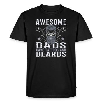 Les papas géniaux ont des tatouages barbe père tatouage barbe - T-shirt Premium bio Homme - noir - Devant - Nico (187cm)