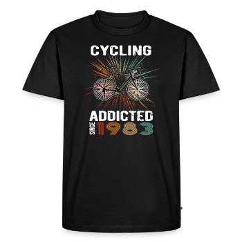 40 Anniversaire 1983 Vintage Retro Cycliste Cycliste - T-shirt Premium bio Homme - noir - Devant - Nico (187cm)