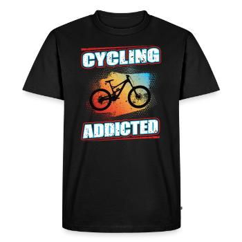 Cycling Addicted Mountain Bike MTB Bicycle Wheel - Men's Premium Organic T-Shirt - black - Front - Nico (187cm)