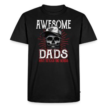 Les papas géniaux ont des tatouages Barbes Père Tatouage Barbe - T-shirt Premium bio Homme - noir - Devant - Nico (187cm)