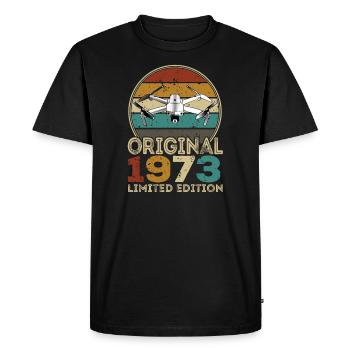 Drone Pilot Whoop Copter FPV UAS Pilot Drone 1973 - Men's Premium Organic T-Shirt - black - Front - Nico (187cm)