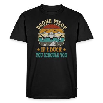 Drones Drone Pilote de drone FPV Quadcopter - T-shirt Premium bio Homme - noir - Devant - Nico (187cm)