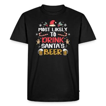 La bière de Noël la plus susceptible de boire la bière du Père Noël - T-shirt Premium bio Homme - noir - Devant - Nico (187cm)