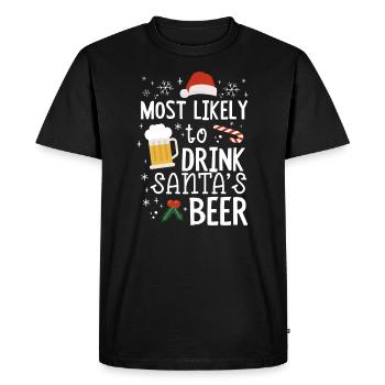 La bière de Noël la plus susceptible de boire la bière du Père Noël - T-shirt Premium bio Homme - noir - Devant - Nico (187cm)