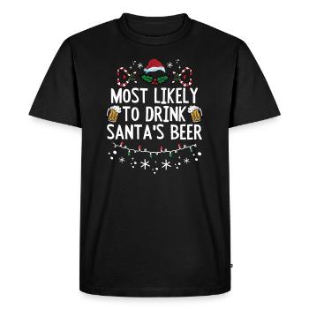 La bière de Noël la plus susceptible de boire la bière du Père Noël - T-shirt Premium bio Homme - noir - Devant - Nico (187cm)