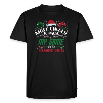Weihnachten Gamer Pause My Game For Gaming Gifts - Männer Premium Bio T-Shirt - Schwarz - Vorne - Nico (187cm)