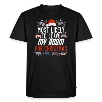 Noël Noël Gamer Gaming Dire Humour Drôle - T-shirt Premium bio Homme - noir - Devant - Nico (187cm)