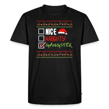 Noël Humour Drôle Gentil Vilain Gangster - T-shirt Premium bio Homme - noir - Devant - Nico (187cm)