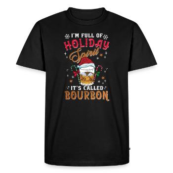 Noël Je suis plein de bourbon de l’ des fêtes - T-shirt Premium bio Homme - noir - Devant - Nico (187cm)