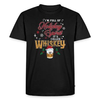 Noël Je suis plein de whisky de Noël - T-shirt Premium bio Homme - noir - Devant - Nico (187cm)