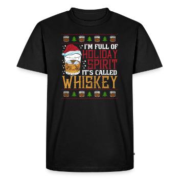 Noël Je suis plein de whisky de Noël - T-shirt Premium bio Homme - noir - Devant - Nico (187cm)