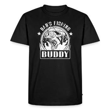 Pêcheur à la ligne Papa Fils Papa Compagnon De Pêche Papa - T-shirt Premium bio Homme - noir - Devant - Nico (187cm)