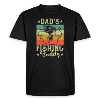 Fishing Angler Father Son Dad's Fishing Buddy - Men's Premium Organic T-Shirt - black - Front - Nico (187cm)