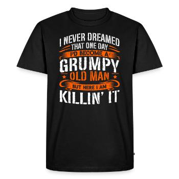 Grand-père grand-père disant humour devenir un vieil homme - T-shirt Premium bio Homme - noir - Devant - Nico (187cm)