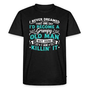 Grand-père grand-père disant humour devenir un vieil homme - T-shirt Premium bio Homme - noir - Devant - Nico (187cm)