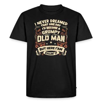 Opa Großvater Rentner Become A Grumpy Old Man - T-shirt Premium bio Homme - noir - Devant - Nico (187cm)