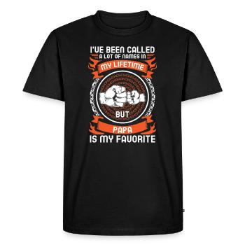 Idée de cadeau papa père fils appelé beaucoup de noms - T-shirt Premium bio Homme - noir - Devant - Nico (187cm)