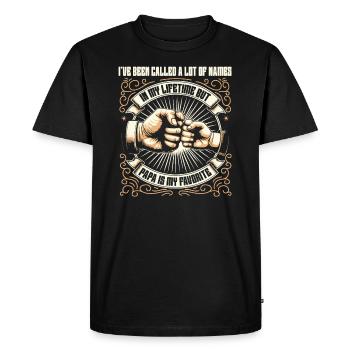 Idée de cadeau papa père fils appelé beaucoup de noms - T-shirt Premium bio Homme - noir - Devant - Nico (187cm)