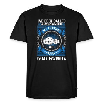 Idée de cadeau papa père fils appelé beaucoup de noms - T-shirt Premium bio Homme - noir - Devant - Nico (187cm)