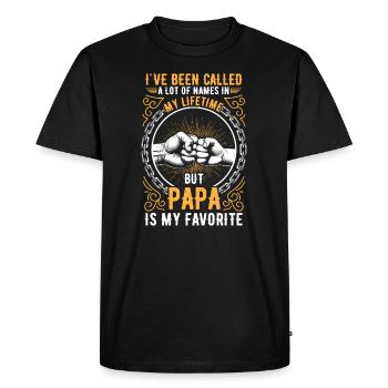Idée de cadeau papa père fils appelé beaucoup de noms - T-shirt Premium bio Homme - noir - Devant - Nico (187cm)